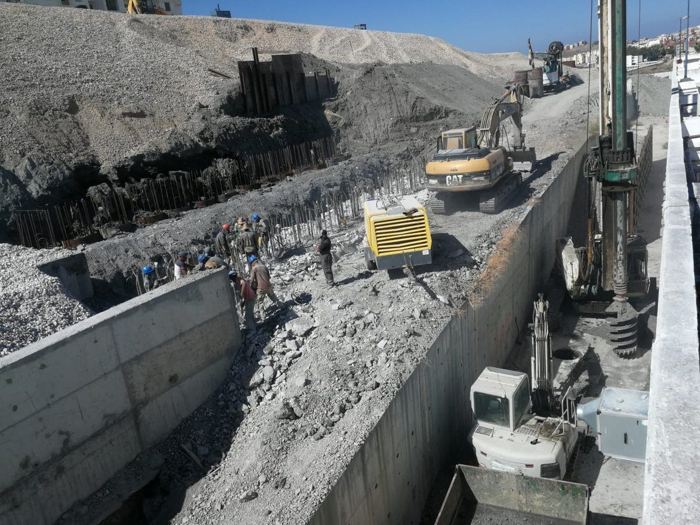 Soutènement en cours d’exécution, projet Adoha, Tanger